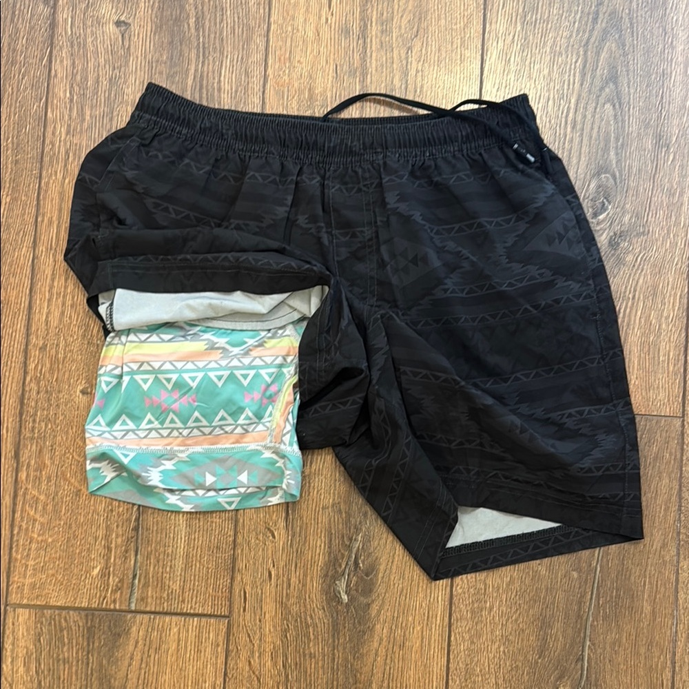Chubbies Black and Multicolor Athletic Shorts
